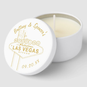 Gold Las Vegas Sign Wedding Mini Candle Favors