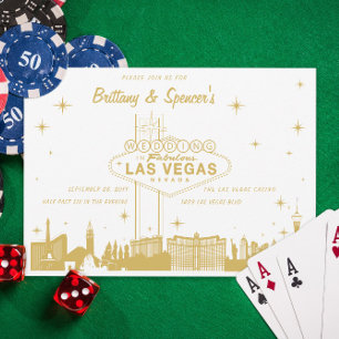 Gold Las Vegas Skyline Wedding Invitation