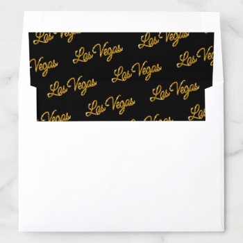 Gold Las Vegas Sparkles Envelope Liner by prettyfancyinvites at Zazzle