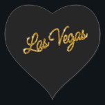 Gold Las Vegas Sparkles Sticker<br><div class="desc">This Las Vegas sticker is accented with sparkly gold type on a black background. It is part of the Gold Las Vegas Sparkles Wedding Collection,   and is perfect as an envelope seal or favor decoration.</div>