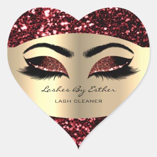 Gold Lashes By Cleaner Heart Makeup Artist Heart Sticker