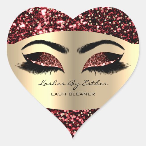 Gold Lashes By Cleaner Heart Makeup Artist Marsala Heart Sticker