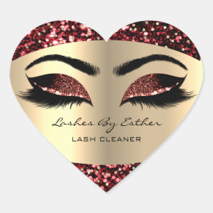 Gold Lashes By Cleaner Heart Makeup Artist Marsala Heart Sticker