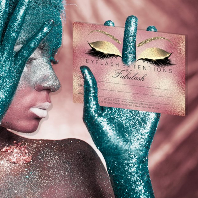 Gold Lashes Extension Makeup Certificate Gift Pink (Creator Uploaded)