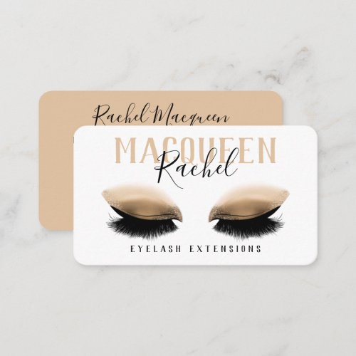 Gold Lashes Eyeshadow Glitter Eyelash Makeup Business Card