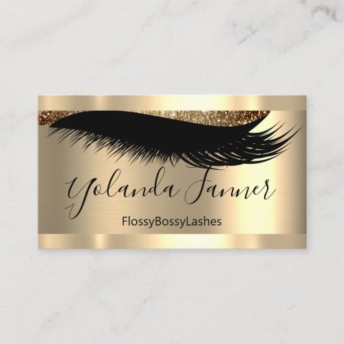 Gold Lashes Makeup Artist Glitter Lux  Business Card