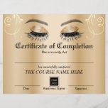 Gold Lashes Salon Certificate of Completion<br><div class="desc">Modern Gold Lashes & Brows Salon Certificate of Completion Awards.</div>