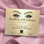 Gold Lashes Salon Certificate of Completion Award