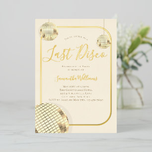Gold Last Disco Bachelorette Party Foil Invitation