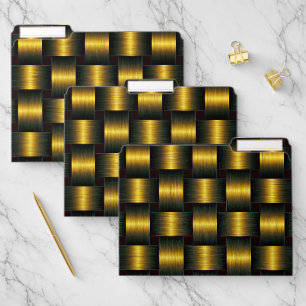 Gold Lattice File Folder Golden Black