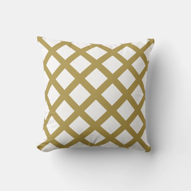 Gold Lattice Throw Pillow (Front)