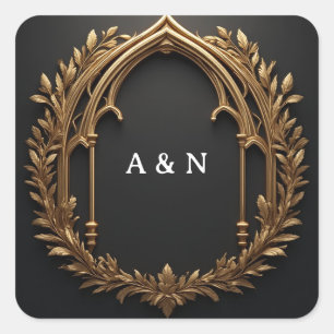 Gold Laurel Emblem ✨ Square Sticker