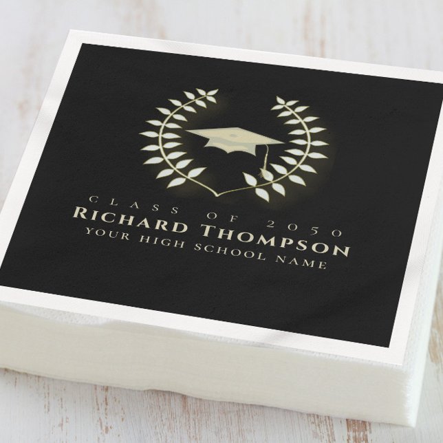 Gold Laurel Graduation Napkins Elegant Party (Creator Uploaded)