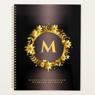 Gold Laurel Leaf Carving Frame   Name Initial Planner