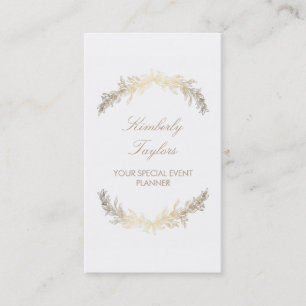 Gold Laurel Special Occasion Event Planner Elegant Business Card