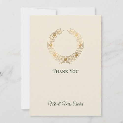 Gold Laurel Thank You Card