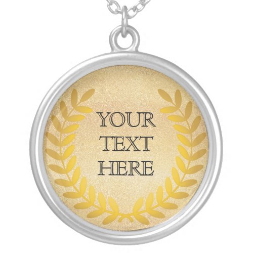 Gold Laurel Wreath Award or Winner Silver Plated Necklace