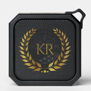 Gold Laurel Wreath Custom Monogram Bluetooth Speaker