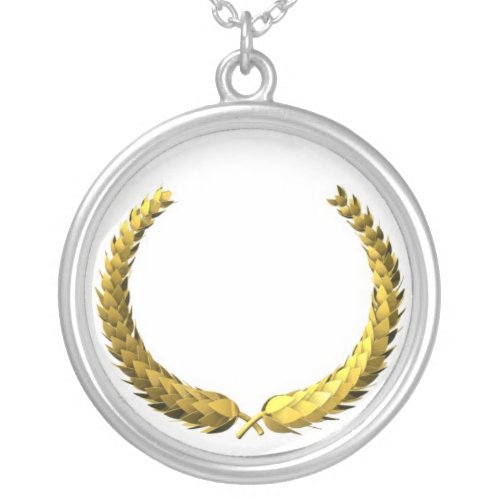 Gold Laurel Wreath Silver Plated Necklace