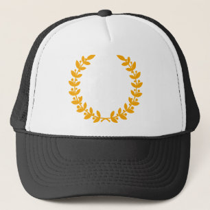 gold laurel wreath vector trucker hat