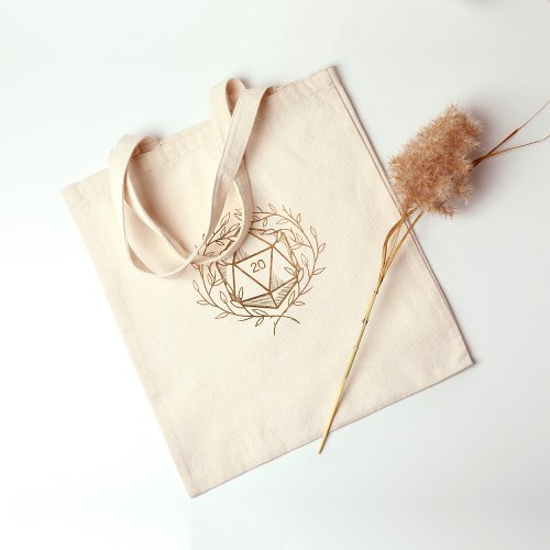 Gold Laurels D20 Dice Tote Bag