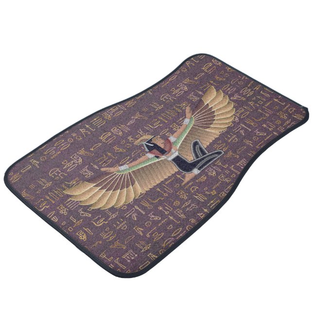 Gold Lavender Egyptian Princess Hieroglyphs  Car Floor Mat (Angled)