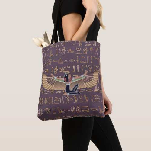 Gold Lavender Egyptian Princess Hieroglyphs Tote Bag