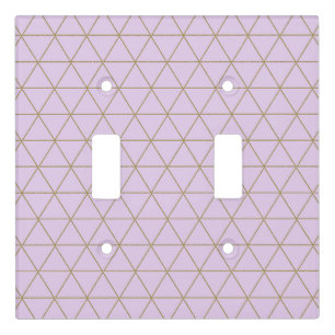 Gold Lavender Geometric Triangles Boho Glam Light Switch Cover