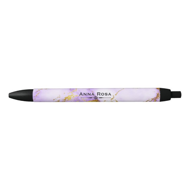 * Gold Lavender Marble Chic Popular Pen (Front)