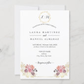 Gold Lavenderblush Floral Wedding Invitation (Front)