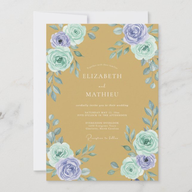 Gold Lavish Spring Wedding Invitation (Front)