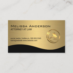 Gold Law Gavel Logo Lawyer Business Card