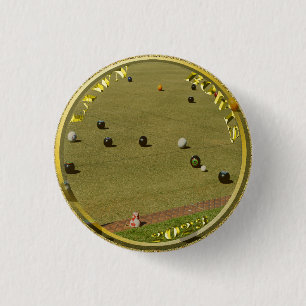 Gold Lawn Bowls 2023 Designed Coin, Badge Button