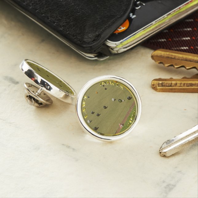 Gold Lawn Bowls 2023 Designed Coin, Lapel Pin (In Situ)