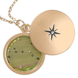 Gold Lawn Bowls 2023 Designed Coin Locket Necklace