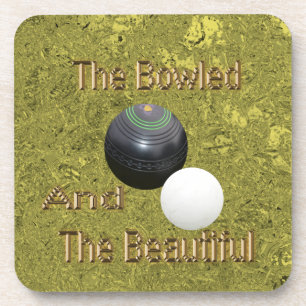 Gold Lawn Bowls Bowled Beautiful, Beverage Coaster