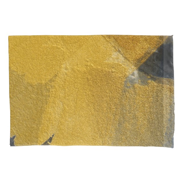 Gold leaf, abstract black design pillow case (Front)