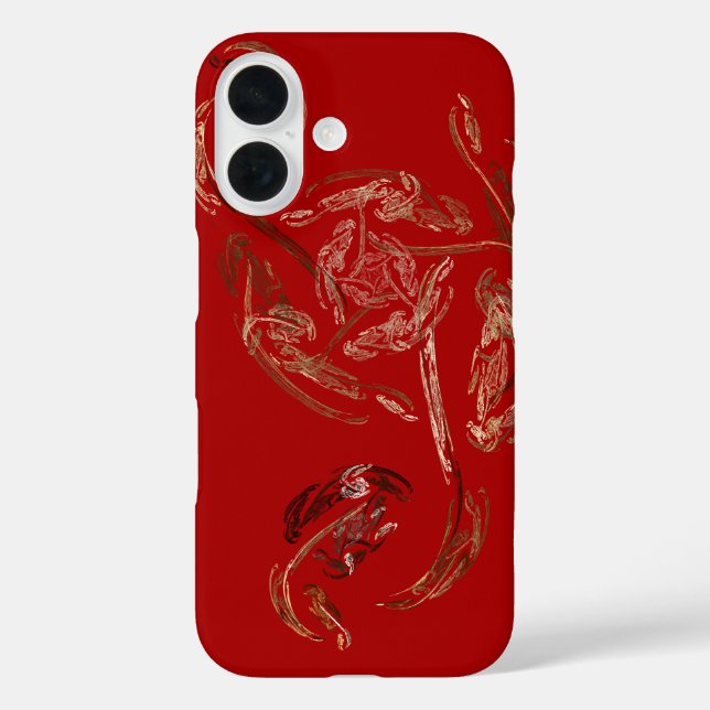 gold leaf abstract rose red Case-Mate iPhone case (Back)