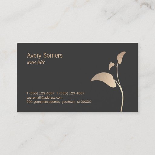 Customizable Gold Leaf Black Business Card