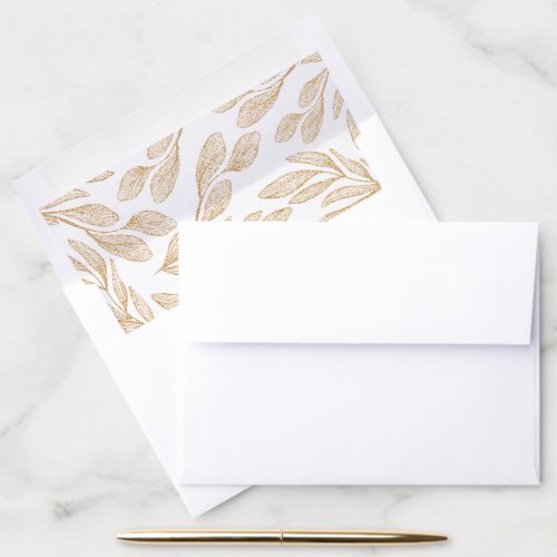 Gold Leaf Botanical Envelope Liner