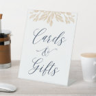 Gold Leaf Botanical Wedding Cards & Gifts Sign