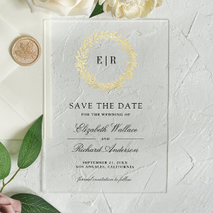Gold Leaf Branch Wedding Save the Date