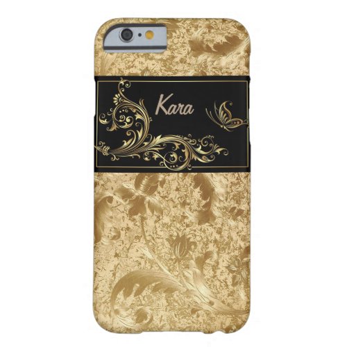 Gold LeafButterfly Monogram IPhone 6 Case