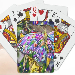 Gold Leaf Butterfly Poker Cards