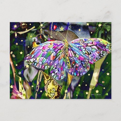 Gold Leaf  Butterfly Postcard