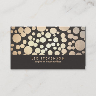 Gold Leaf Circles Look Modern and Trendy Brown Business Card