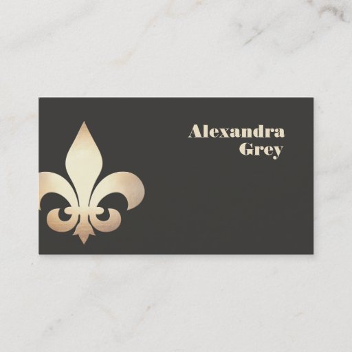 Customizable Gold Leaf Fleur de Lis Business Card