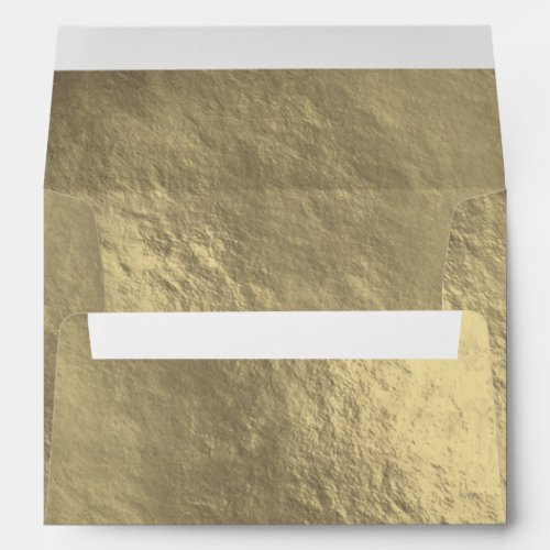 Gold Leaf Foil Look Modern Elegant Chic Wedding Envelope