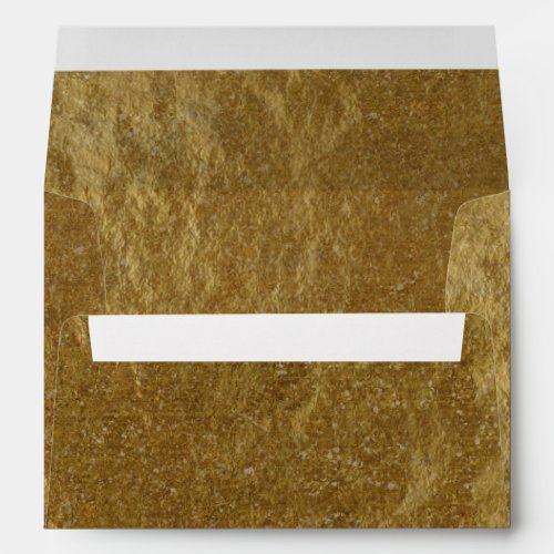 Gold Leaf Foil Look Modern Elegant Chic Wedding Envelope