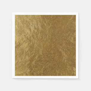 Gold Leaf Foil Look Modern Elegant Chic Wedding Napkins
